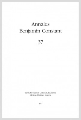 ANNALES BENJAMIN CONSTANT NUMÉRO 37/2012