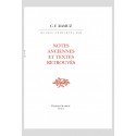 OEUVRES COMPLÈTES, VOLUME XXIX NOTES ANCIENNES ET TEXTES RETROUVÉS