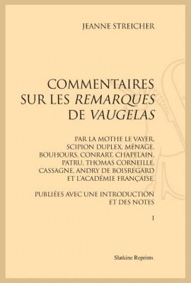 COMMENTAIRES REMARQUES VAUGELAS