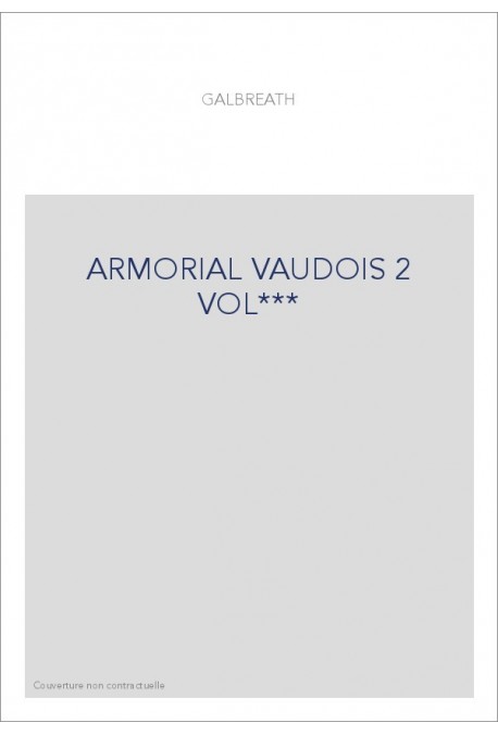 ARMORIAL VAUDOIS 2 VOL***