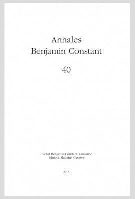ANNALES BENJAMIN CONSTANT 40 2015