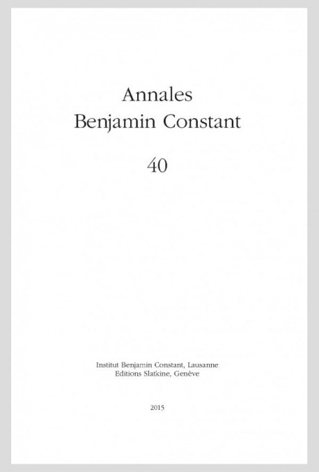 ANNALES BENJAMIN CONSTANT 40 2015