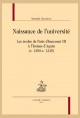 NAISSANCE DE L’UNIVERSITÉ