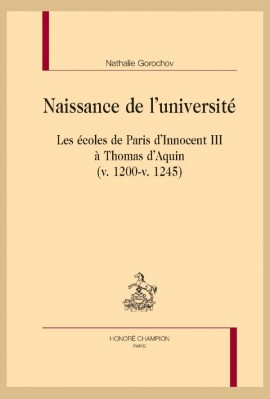 NAISSANCE DE L’UNIVERSITÉ