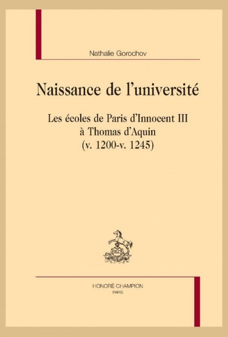 NAISSANCE DE L’UNIVERSITÉ