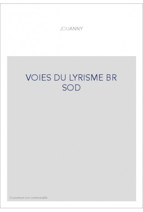 VOIES DU LYRISME BR SOD