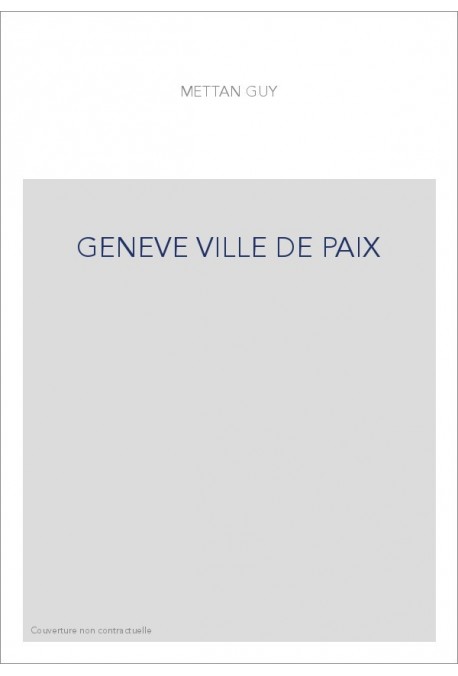 GENEVE VILLE DE PAIX