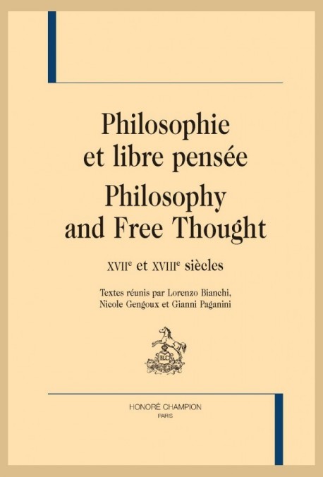 PHILOSOPHIE ET LIBRE PENSÉE. PHILOSOPHY AND FREE THOUGHT