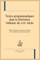 TEXTES PROGRAMMATIQUES DANS LA LITTÉRATURE ITALIENNE DU XVIIIE SIÈCLE