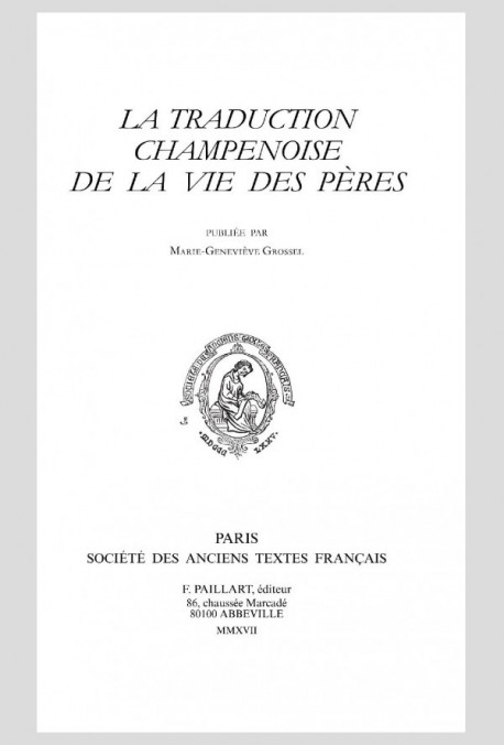 LA TRADUCTION CHAMPENOISE DE LA VIE DES PÈRES,