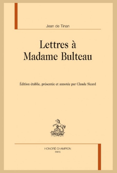 LETTRES À MADAME BULTEAU