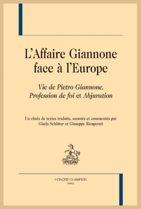 L'AFFAIRE GIANNONE FACE À L' EUROPE