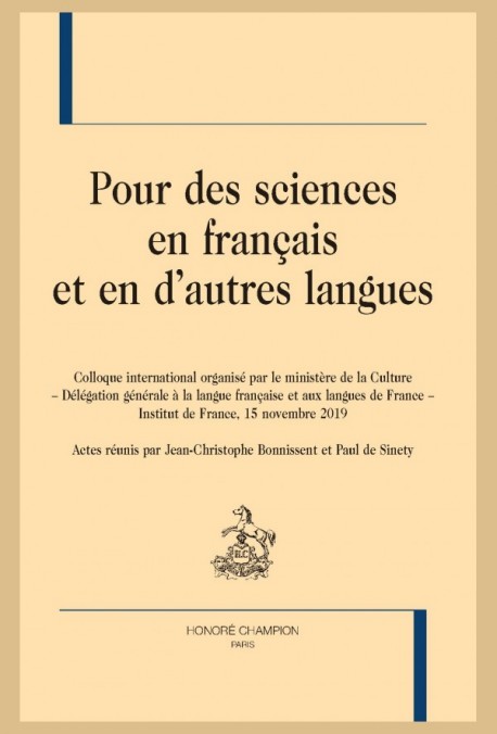 POUR DES SCIENCES EN FRANÇAIS ET EN D’AUTRES LANGUES