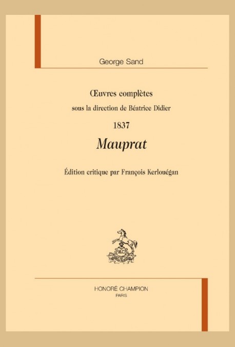 OEUVRES COMPLÈTES, 1837. MAUPRAT