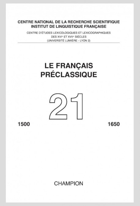 LE FRANÇAIS PRÉCLASSIQUE 21