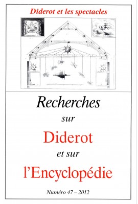 RECHERCHES SUR DIDEROT ET SUR L'ENCYCLOPÉDIE 47 - 2012