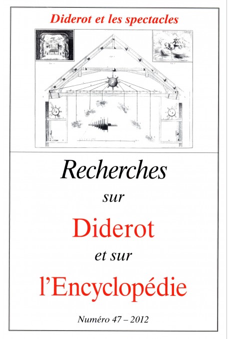 RECHERCHES SUR DIDEROT ET SUR L'ENCYCLOPÉDIE 47 - 2012