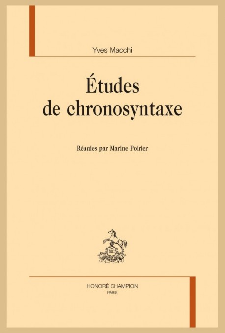 ÉTUDES DE CHRONOSYNTAXE