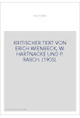 ALISCANS. KRITISCHER TEXT VON ERICH WIENBECK, W. HARTNACKE UND P. RASCH. (1903).