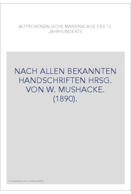 ALTPROVENZALISCHE MARIENKLAGE DES 13.JAHRHUNDERTS.