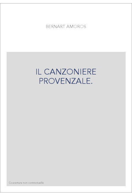 IL CANZONIERE PROVENZALE.