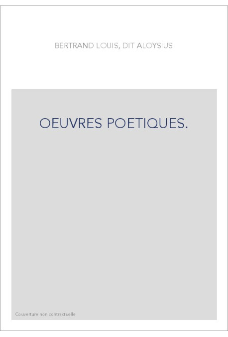 OEUVRES POETIQUES.