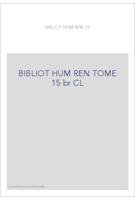 BIBLIOTHEQUE D HUMANISME T 15