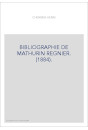 BIBLIOGRAPHIE DE MATHURIN REGNIER. (1884).