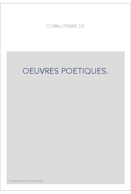 OEUVRES POETIQUES.