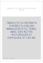FABLIAUX OU CONTES DU XIIE ET DU XIIIE SIECLES. TRADUITS OU EXTRAITS D'APRES PLUSIEURS MANUSCRITS DU