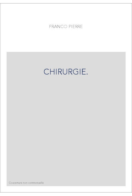 CHIRURGIE. (1895).