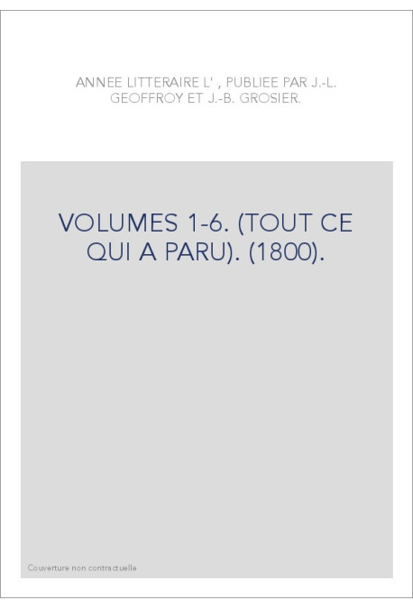 L'ANNEE LITTERAIRE. (1800).