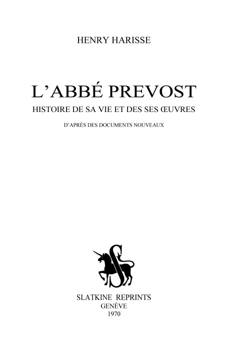 L'ABBÉ PRÉVOST.
