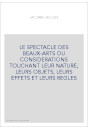 LE SPECTACLE DES BEAUX-ARTS OU CONSIDERATIONS TOUCHANT LEUR NATURE, LEURS OBJETS, LEURS EFFETS ET LEURS REGLES