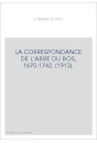 LA CORRESPONDANCE DE L'ABBE DU BOS, 1670-1742. (1913).
