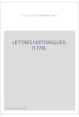 LETTRES HISTORIQUES. (1729).