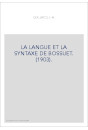 LA LANGUE ET LA SYNTAXE DE BOSSUET. (1903).