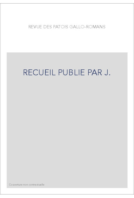 RECUEIL PUBLIE PAR J.