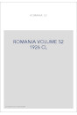 ROMANIA VOLUME 52 ( 1926 ) CL