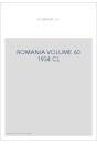 ROMANIA VOLUME 60 ( 1934 ) CL