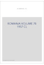 ROMANIA VOLUME 78 ( 1957 ) CL