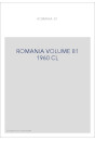 ROMANIA VOLUME 81 ( 1960 ) CL