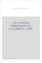 LES SOURCES FRANCAISES DE GOLDSMITH. (1924).