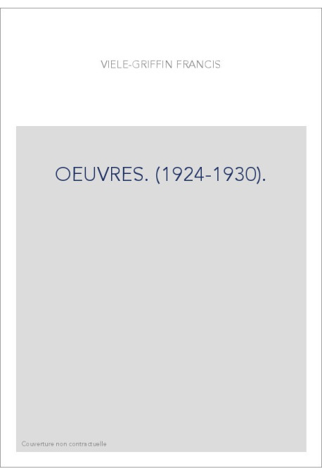 OEUVRES. (1924-1930).