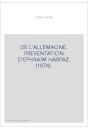DE L'ALLEMAGNE. PRESENTATION D'EPHRAIM HARPAZ. (1874).