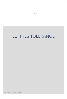 LETTRES SUR LA TOLERANCE. PRESENTE PAR PAUL VERNIERE.  (1825).
