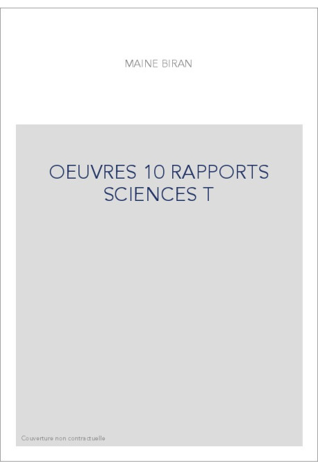 RAPPORTS SCIENCES T10