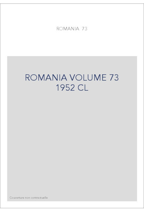 ROMANIA VOLUME 73 ( 1952 )