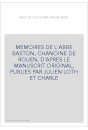 MEMOIRES DE L'ABBE BASTON, CHANOINE DE ROUEN. (1897-1899).