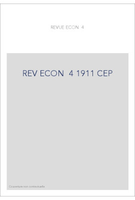 REVUE D'HISTOIRE ECONOMIQUE ET SOCIALE T4 (1911)